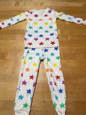 Primary Kids’ White Rainbow Star Pajama Set
